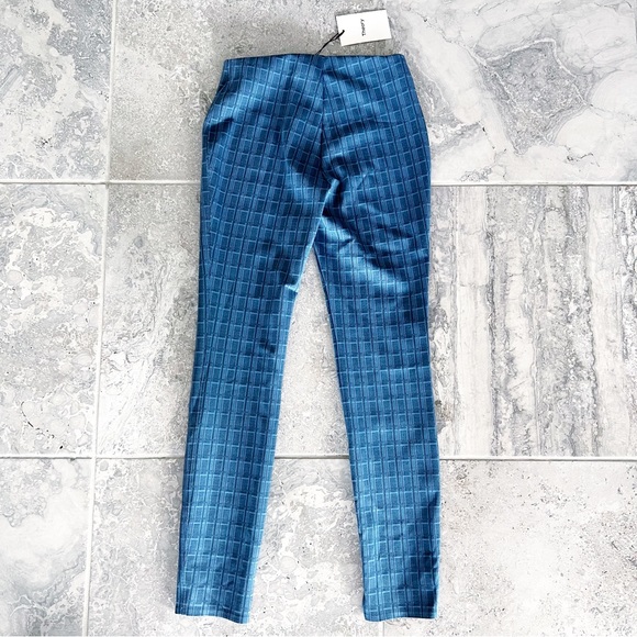 Theory Pull-On Pants Grid Scuba Leggings, Blue Multi Size P, New w/Tag $295 - Picture 3 of 8